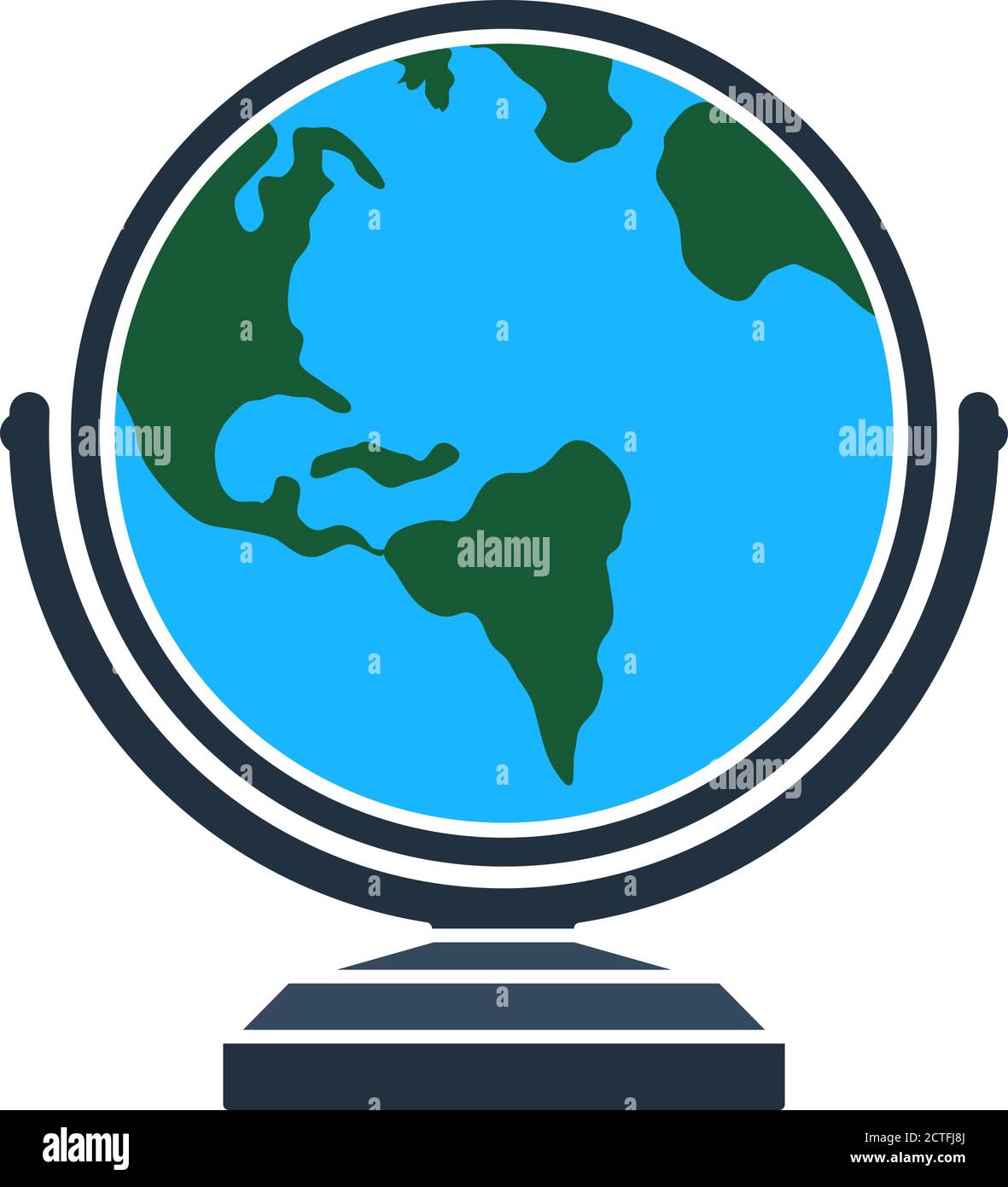 Globe Icon. Flat Color Design. Vector Illustration Stock Vector Image ...