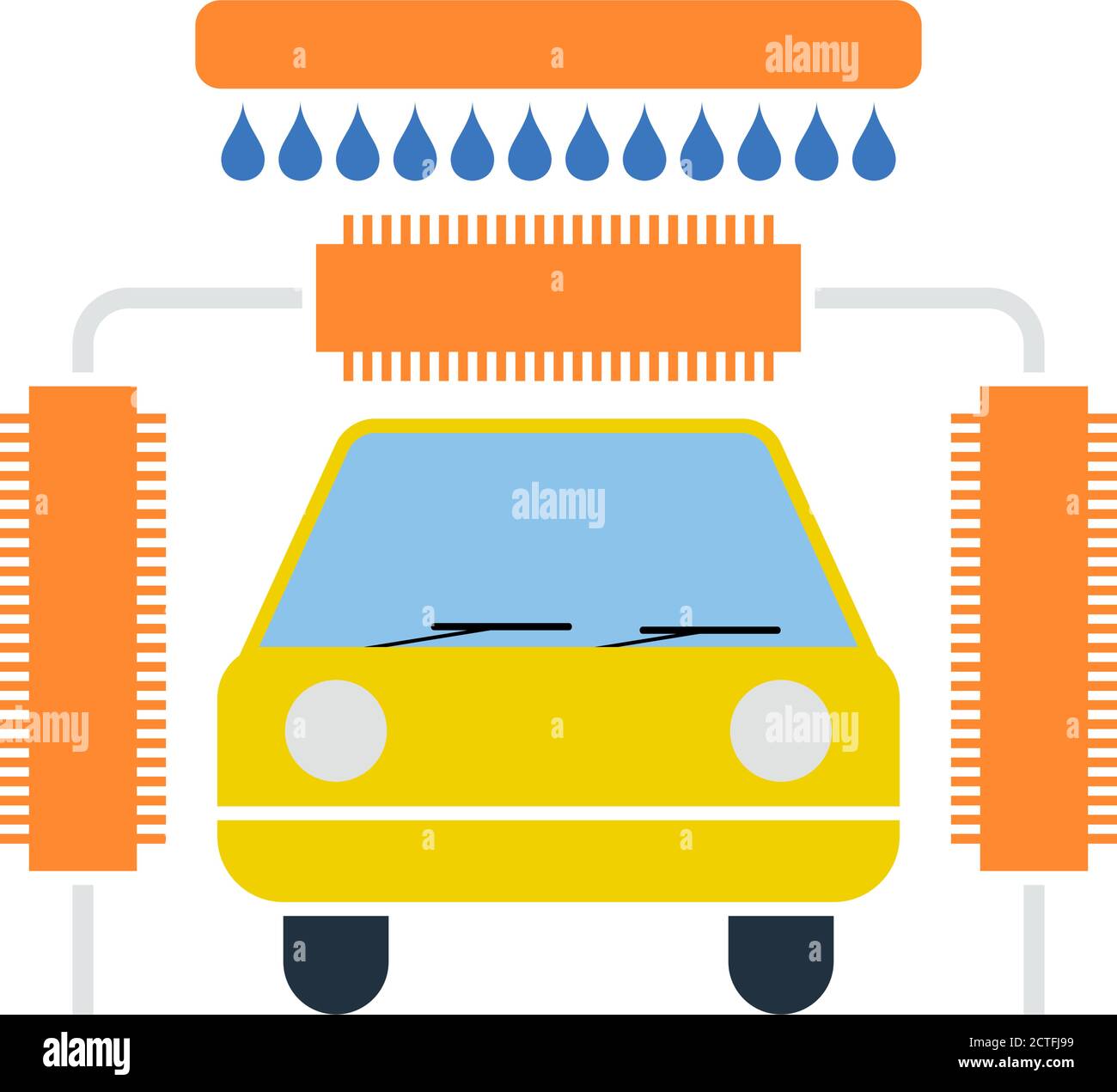 Car Wash Icon. Flat Color Design. Vector Illustration Stock Vector ...