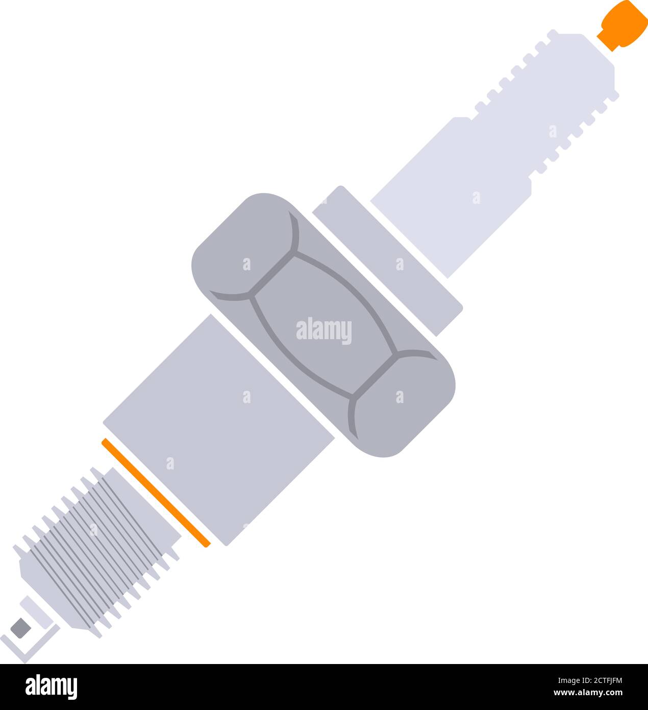Spark Plug Icon. Flat Color Design. Vector Illustration Stock Vector ...