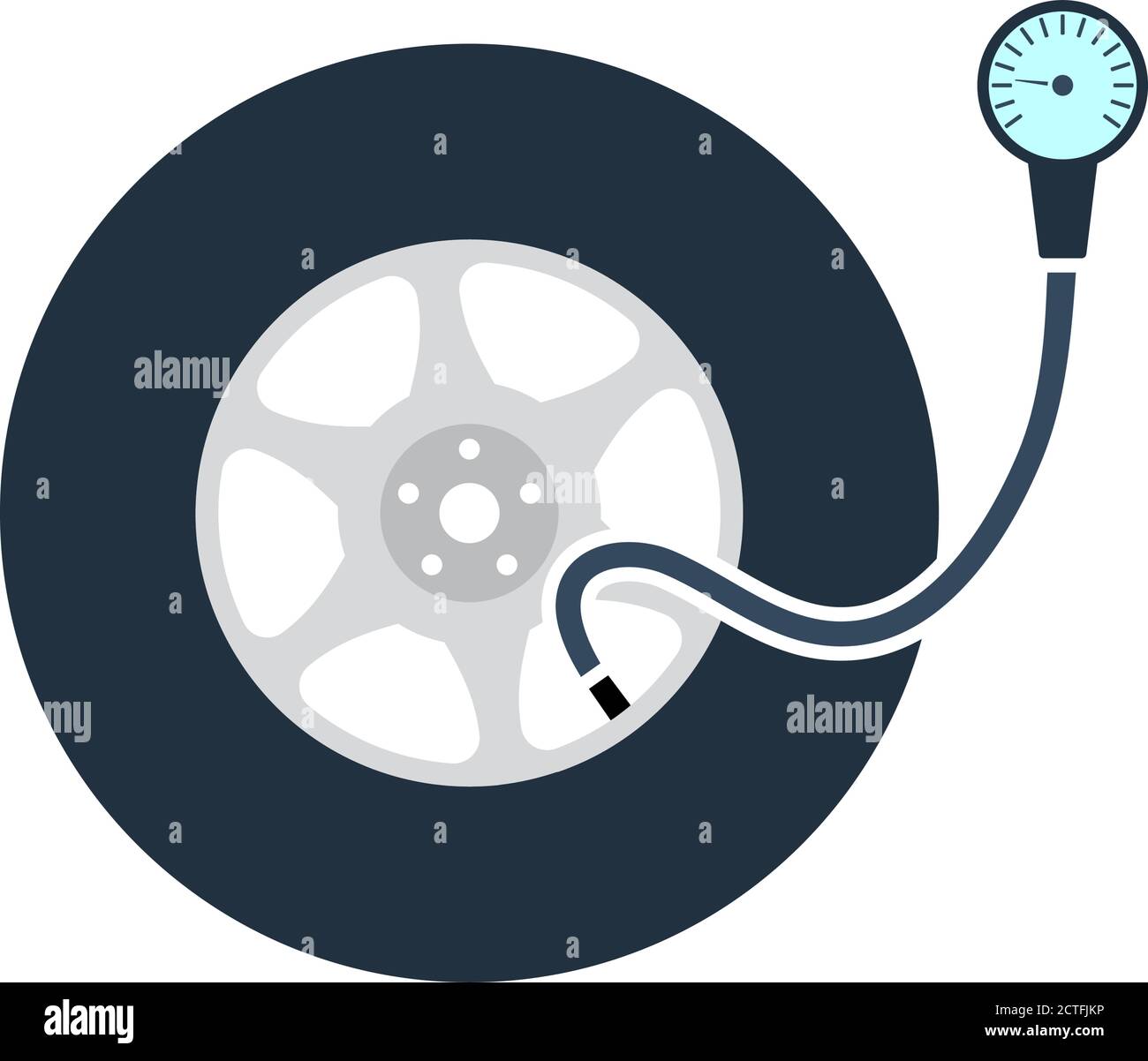 Tire Pressure Gage Icon. Flat Color Design. Vector Illustration Stock ...