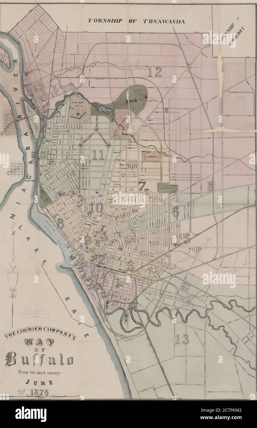 The Courier Company's map of Buffalo, cartographic, Maps, 1876 Stock ...