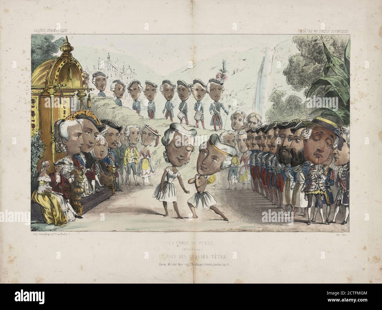 La corde de pendu. (XII tableau). Le pays des grosses têtes, still image, Prints, 1844 Stock Photo