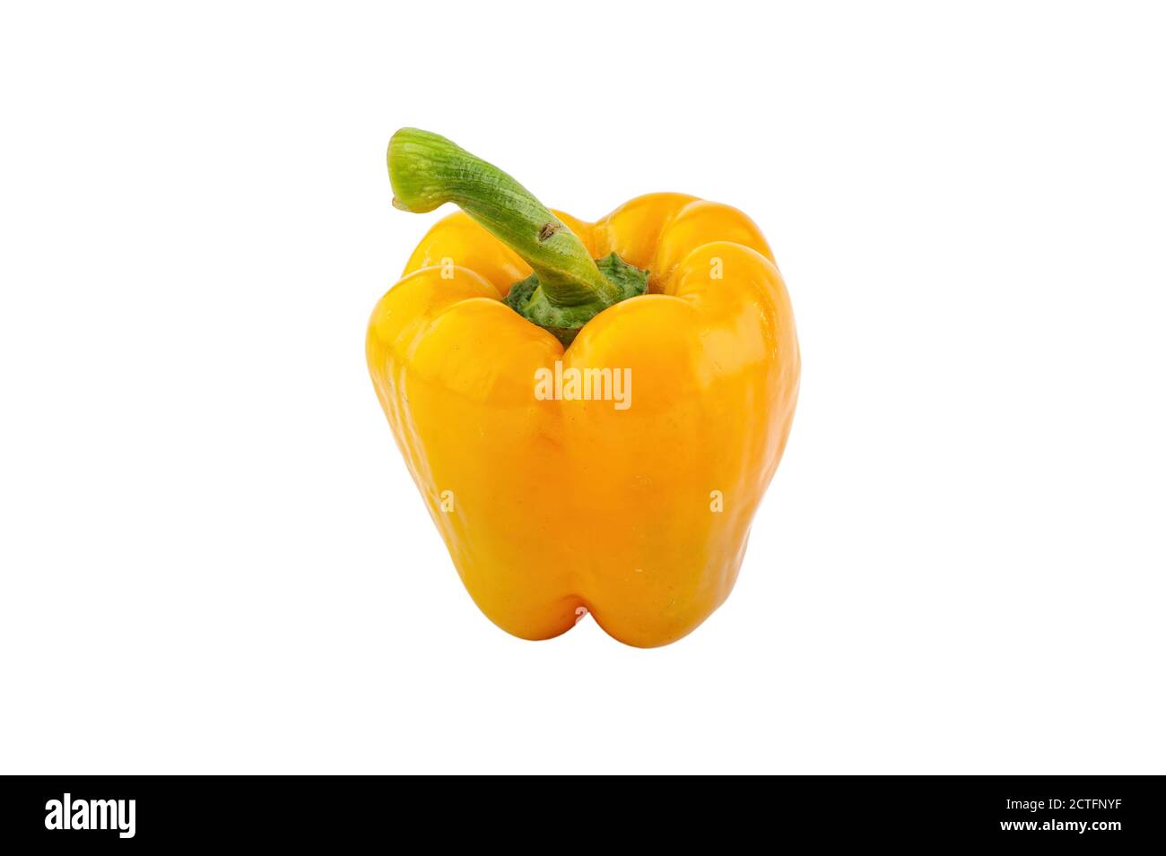 Yellow bell pepper isolated on white background. Stock Photo