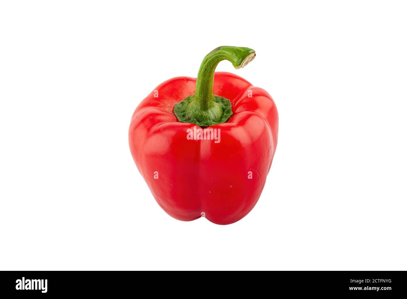 Red bell pepper isolated on white background. Stock Photo
