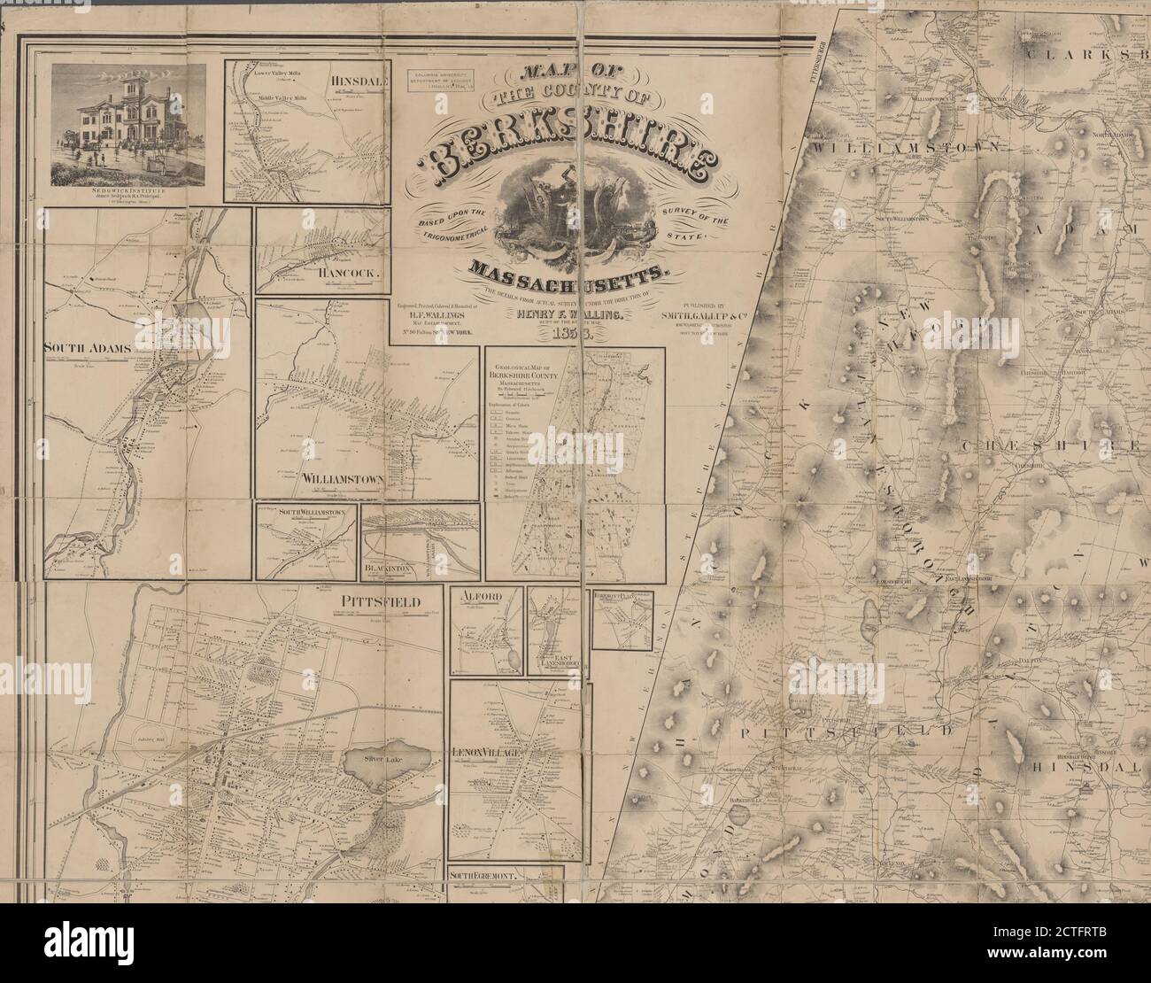 Map of the county of Berkshire, Massachusetts, cartographic, Maps, 1858