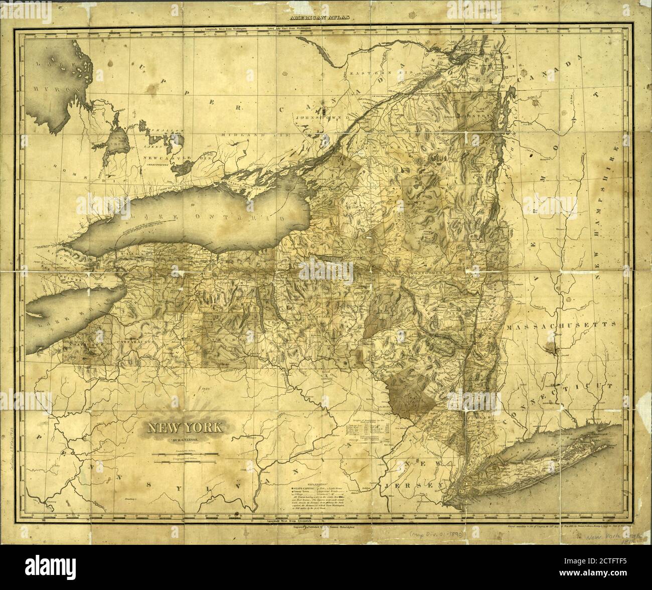 New York, cartographic, Maps, 1819, Tanner, Henry Schenck, 1786-1858 Stock Photo