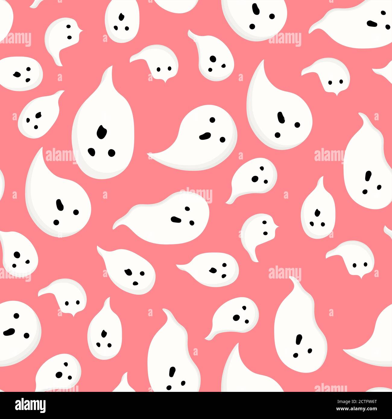 Background for Halloween. A ghost with a terrible face. illustration vector seamless pattern. Stock Vector