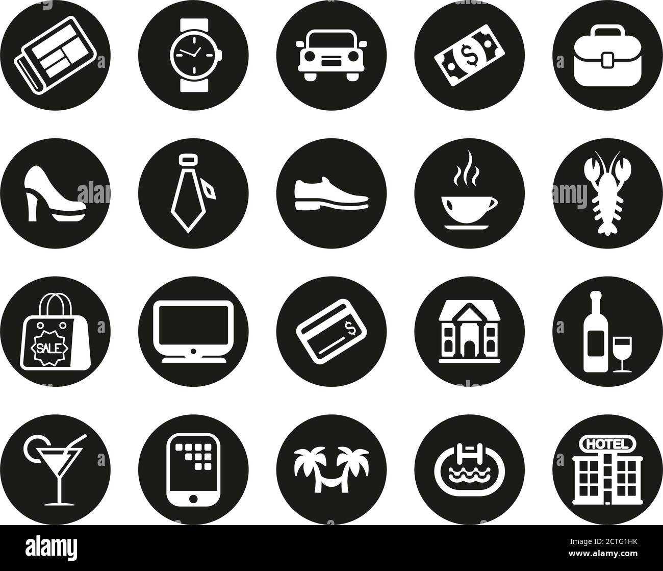 Adult Life Icons White On Black Flat Design Circle Set Big Stock Vector ...