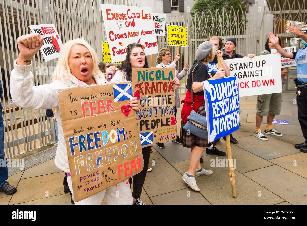 Grassroots Movement Saving Scotland Protest Outside Of Scottish Parliament Stating That Can Show Better Science Than Grassroots Movement Saving Scotland Protest Outside Of Scottish Parliament Stating That Can Show Better Science Than