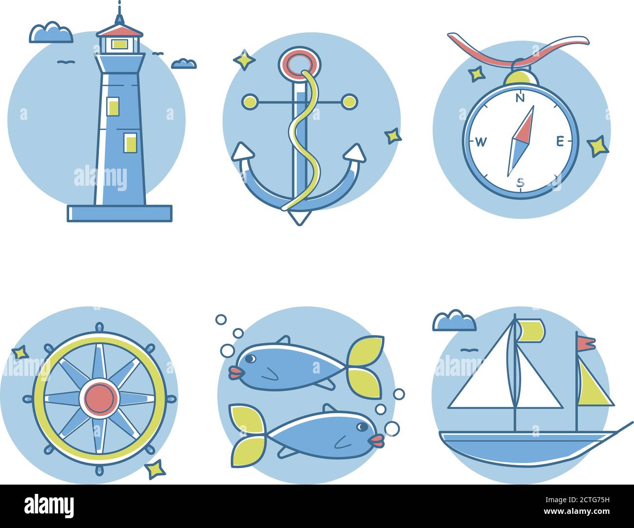 icons marine Stock Vector