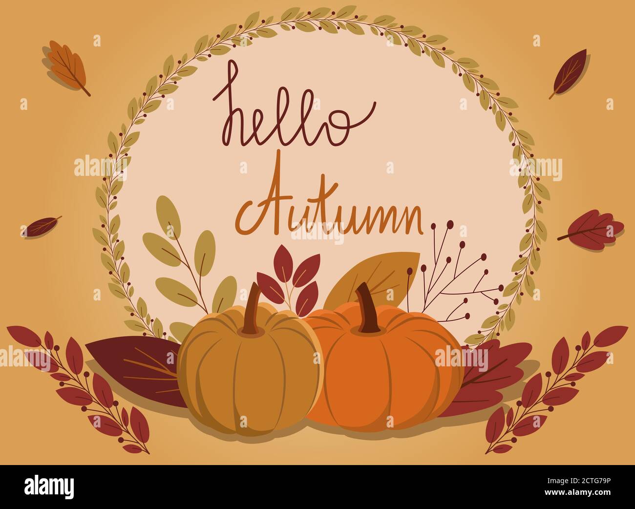 hello autumn Stock Vector