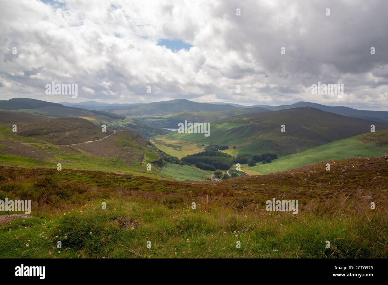 A beautiful view to a mountains in Wicklow Mountains National Park in Ireland Stock Photo
