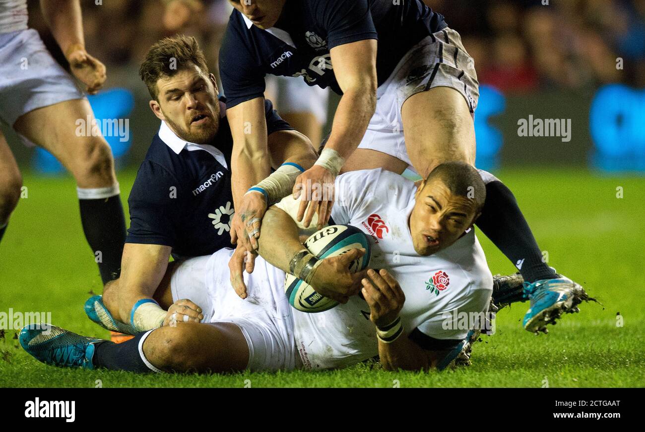 LUTHER BURRELL SCOTLAND v ENGLAND, SIX NATIONS CHAMPIONSHIP, MURRAYFIELD. Copyright Picture : Mark Pain / Alamy Stock Photo