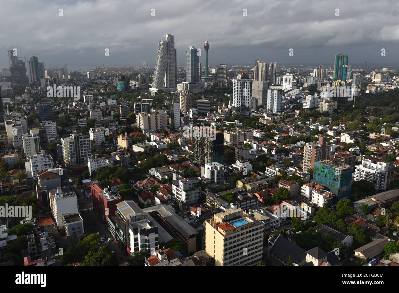 View of the Colombo City and the Lotus Tower Stock Photo