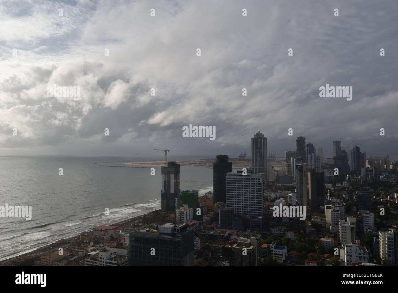 View of the Indian Ocean from a skyscraper in Colombo, Sri Lanka Stock Photo