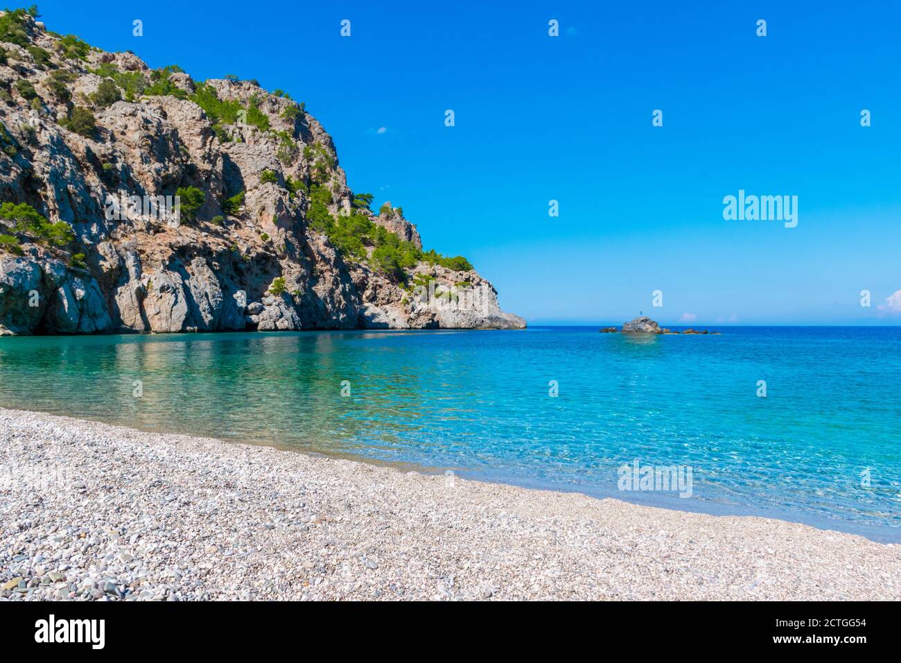Famous Achata Beach on Karpathos island, Greece Stock Photo