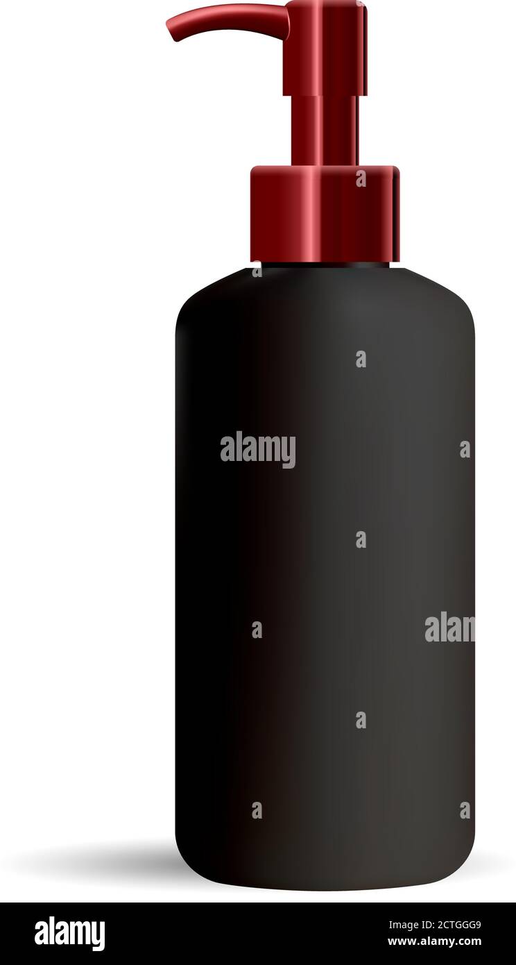 Download Black Cleanser Dispenser Pump Bottle Cosmetic Package Mockup Vector Illustration Design Template Stock Vector Image Art Alamy