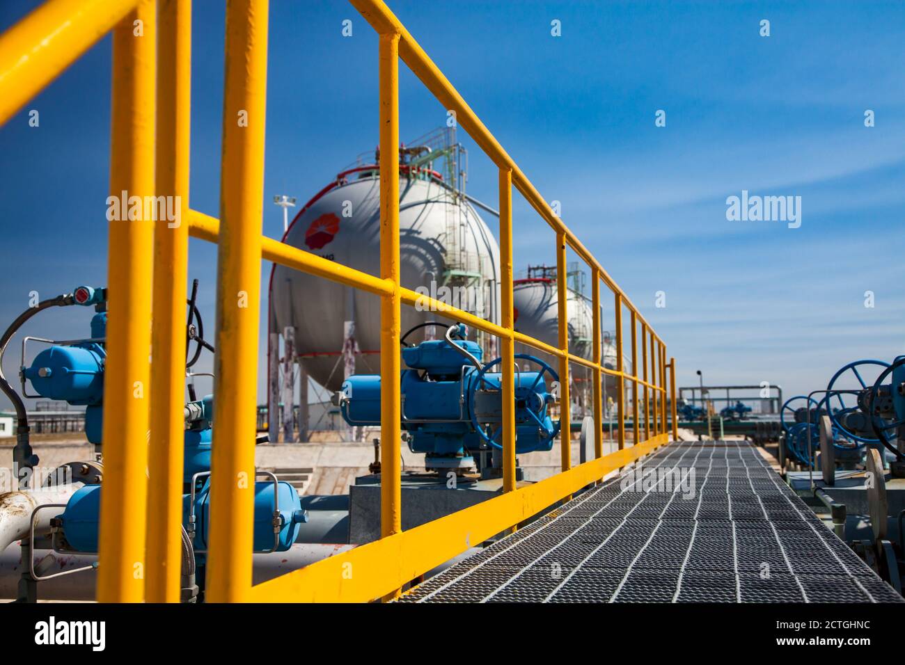 Zhanazhol,KazakhstanSphere gas storage tanks for liquefying petroleum