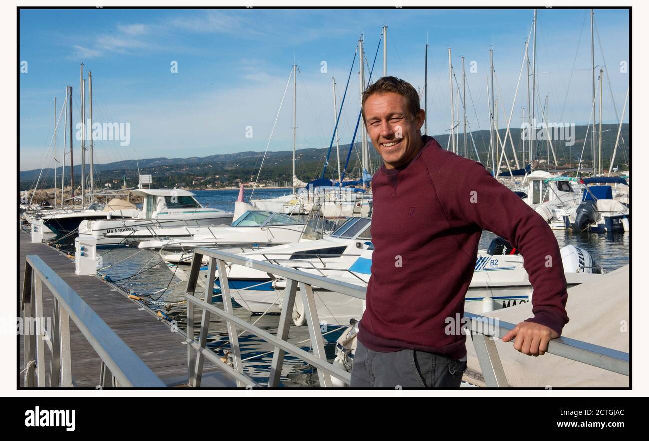 JONNY WILKINSON IN THE MARINA AT LA MADRAGUE, FRANCE, JUST MINUTES FROM HIS HOME. © PICTURE CREDIT :  © MARK PAIN / ALAMY STOCK PHOTO Stock Photo