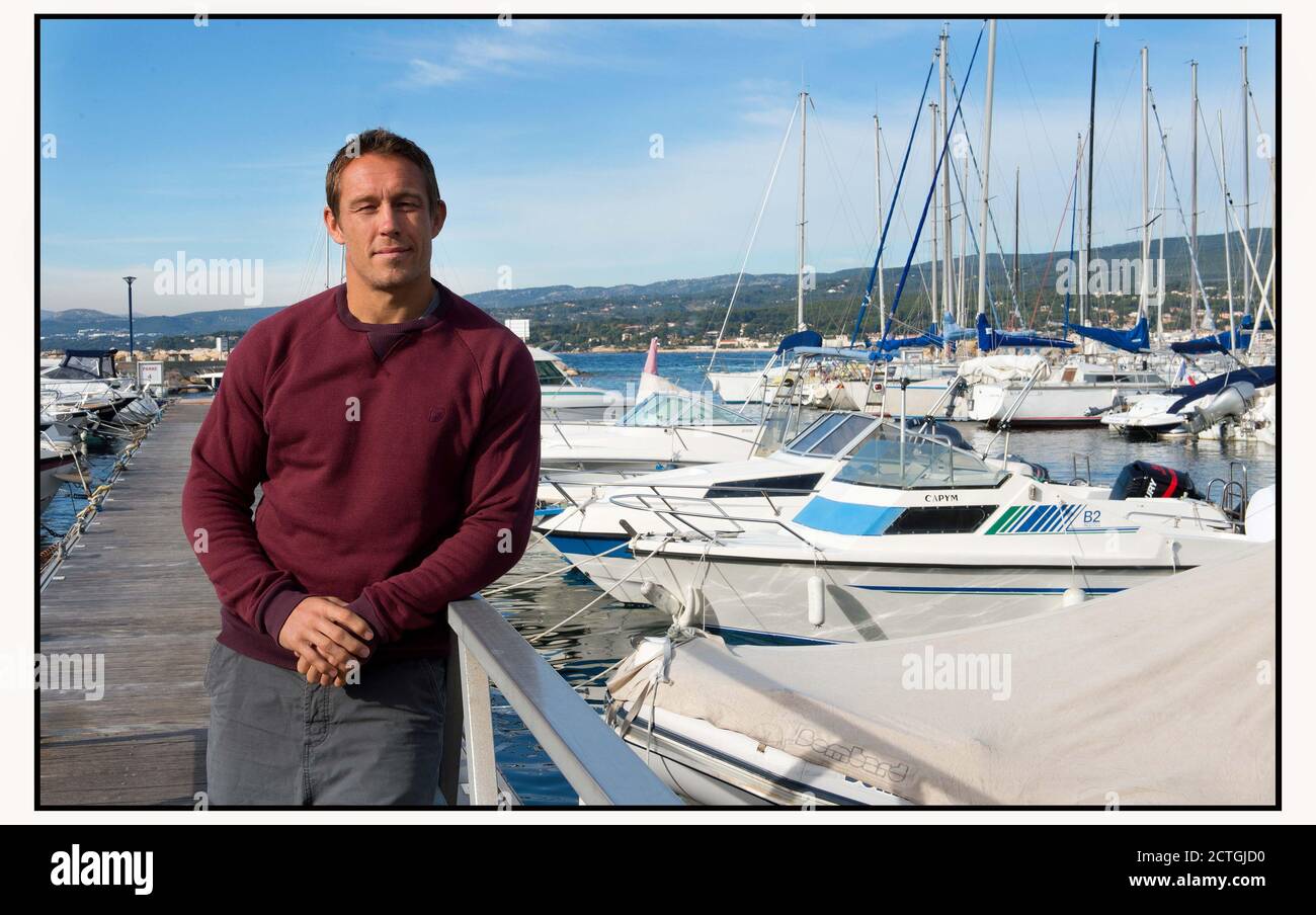JONNY WILKINSON IN THE MARINA AT LA MADRAGUE, FRANCE, JUST MINUTES FROM HIS HOME. © PICTURE CREDIT :  © MARK PAIN / ALAMY STOCK PHOTO Stock Photo