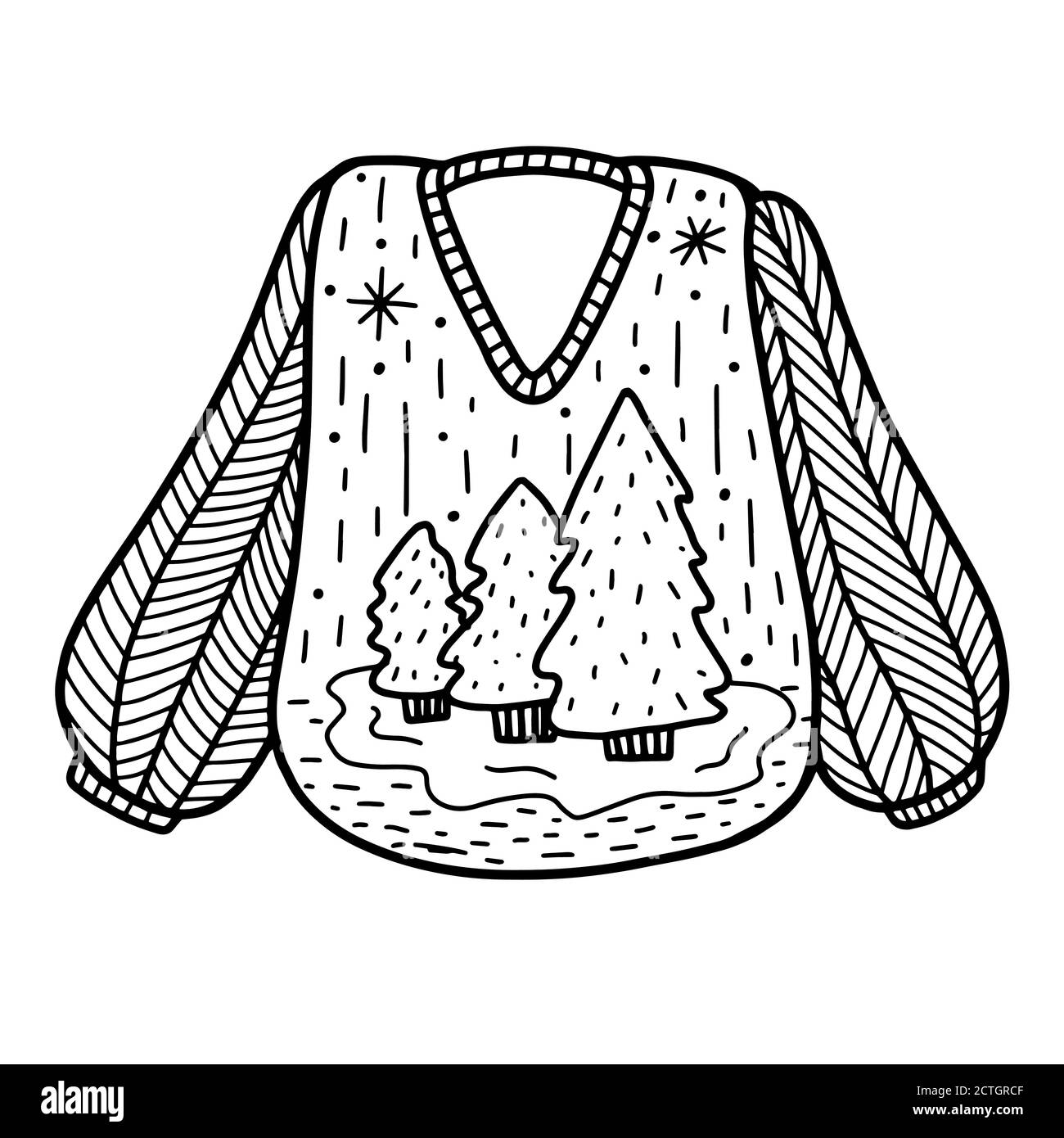 Knitted sweater with a Christmas pattern Stock Vector