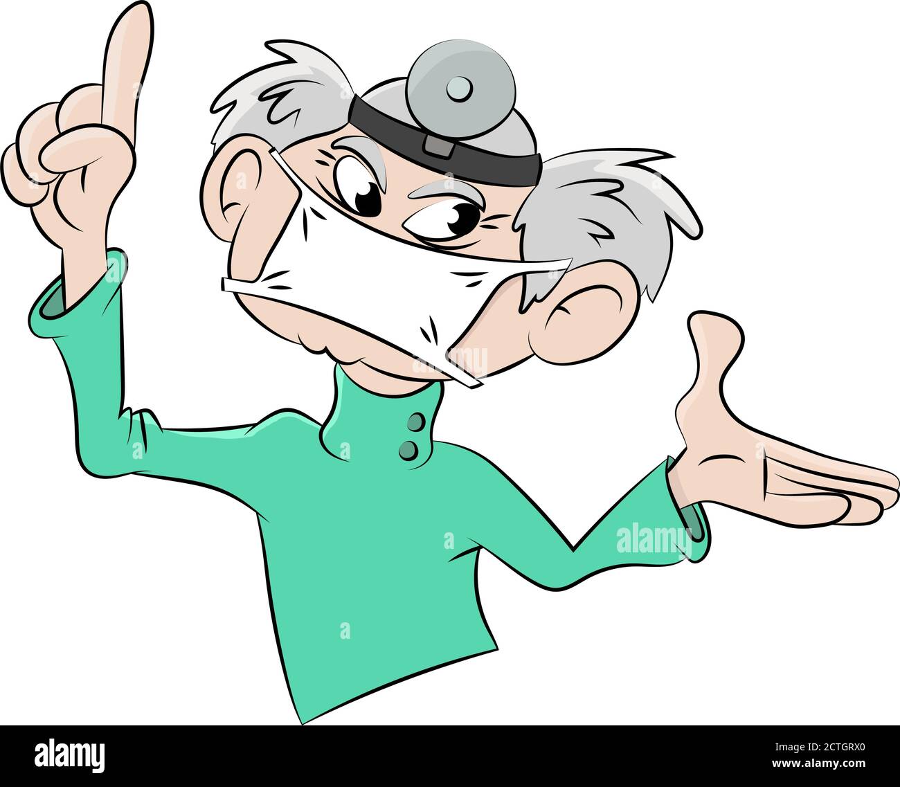Cartoon doctor wearing a mask to be safe from Corona virus vector illustration Stock Vector