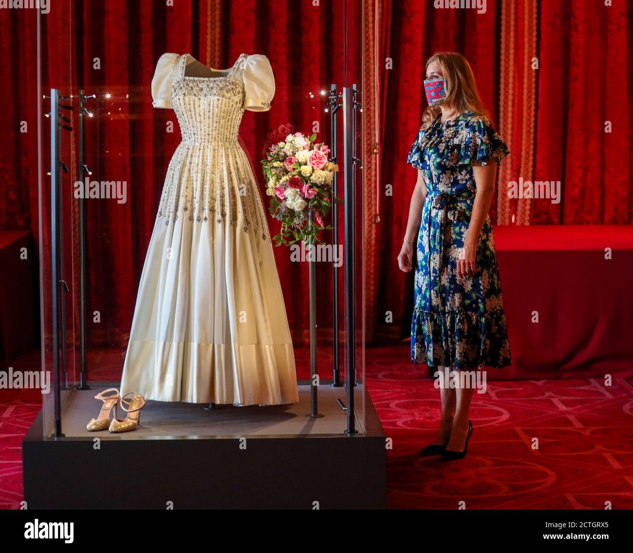 Princess Beatrice alongside her wedding dress ahead of it going