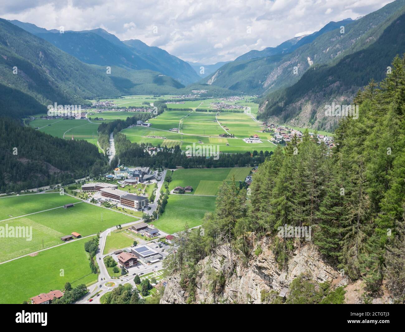 View of the Aqua Dome alpine spa in Längenfeld, Tyrol, Austria Stock Photo