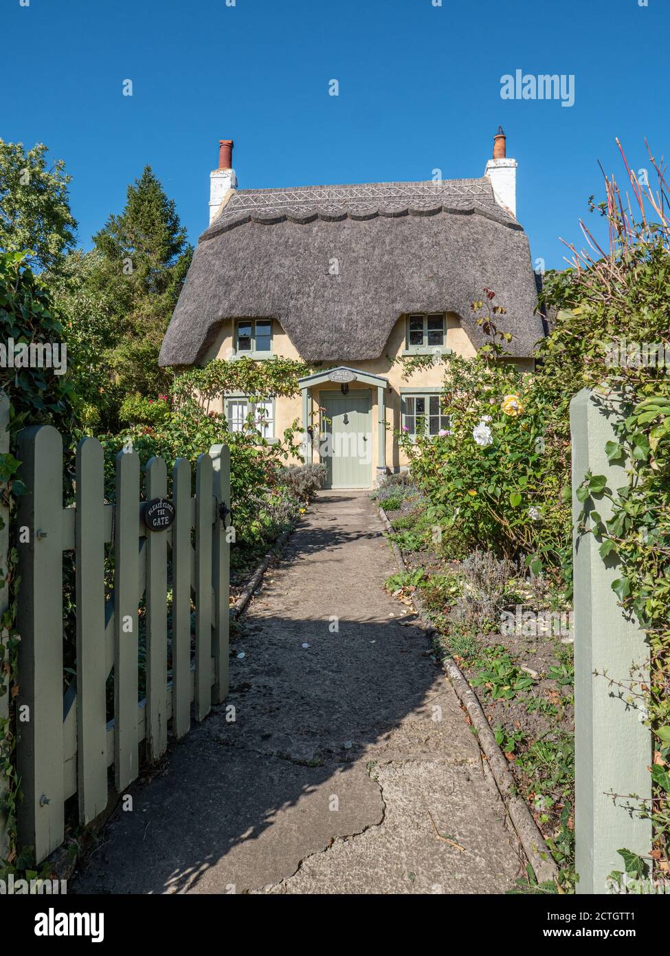 Thatched cottage in the village of Honington Warwickshire England UK
