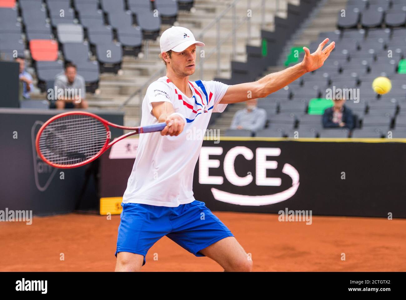 Hamburg, Germany. 23rd 2020. Tennis ATP Tour - Hamburg European Open, singles, men, round of sixteen in the stadium at Rothenbaum. Garin (Chile) - hemp man (Germany). Yannick Hanfmann in action.