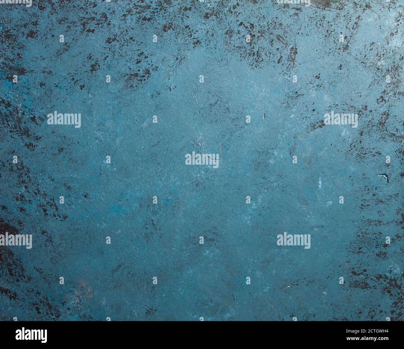 Concrete blue gray background with old absolete scuffs, black splashes. Grungy paint Textured floor, wall cement texture, grunge style. Space for text Stock Photo