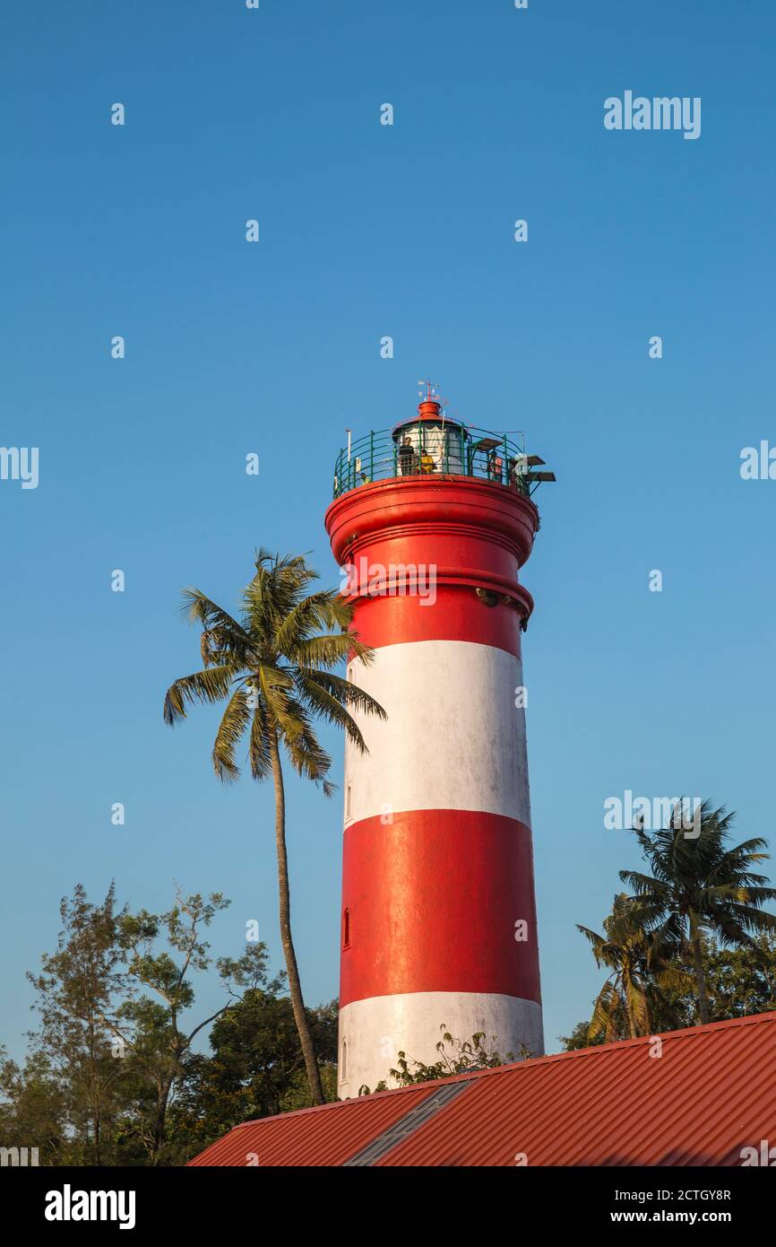 India, Kerala, Alleppey Alappuzha, Alleppey Lighthouse Stock Photo