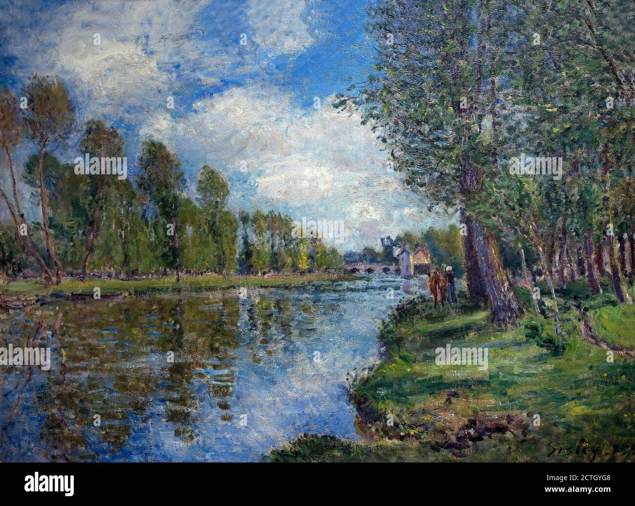 Alfred Sisley 1839-1899. The banks of the Loing. 1885. oil painting on canvas cm 55,1 x  73,3. Stock Photo