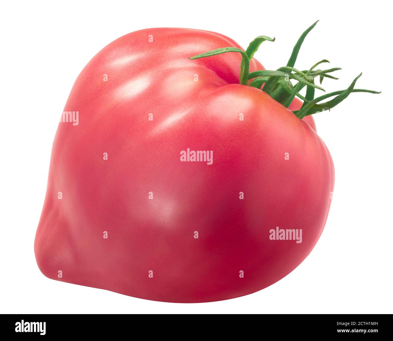 Sterling Old Norway heirloom tomato, pink oxheart type, isolated Stock Photo