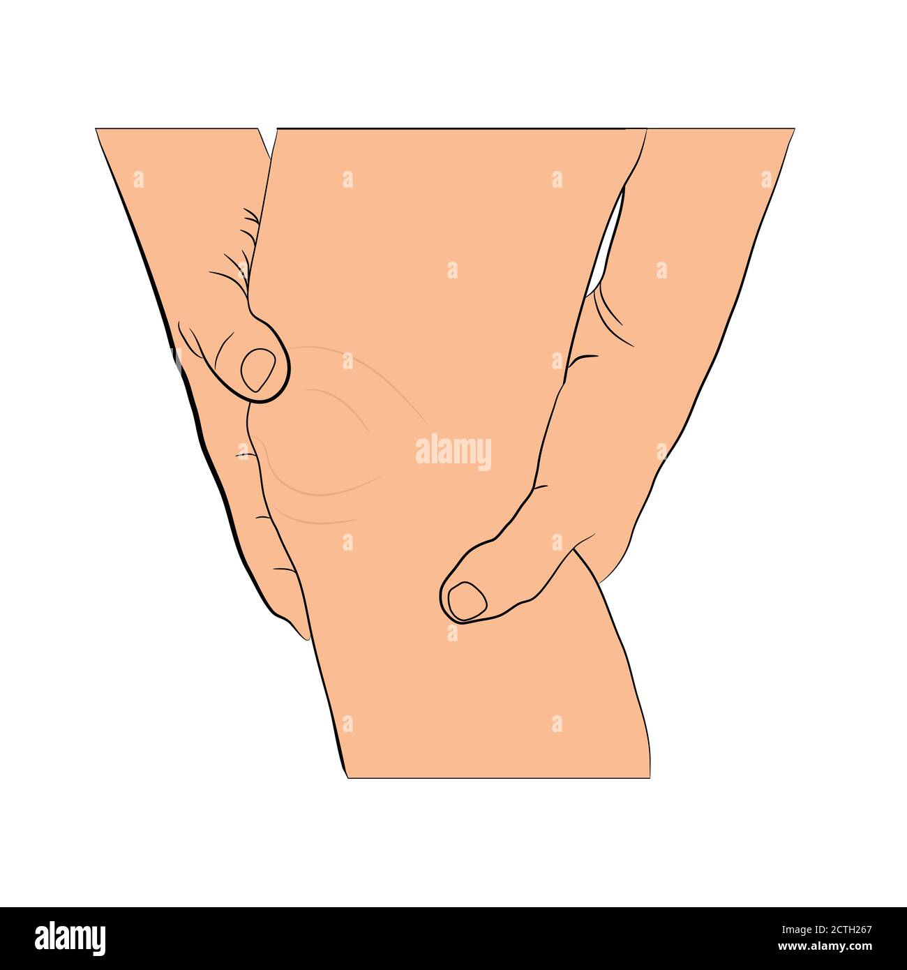 Tendon knee joint problems on leg from exercise vector illustration Stock Vector