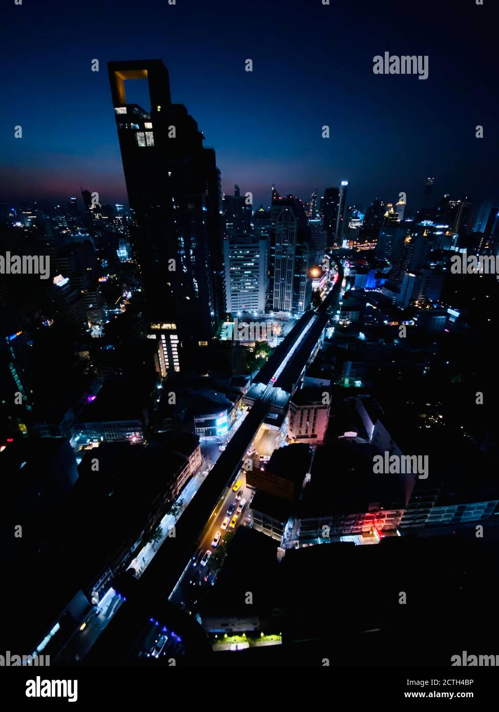 Bangkok city view from high evening view of Siam Stock Photo - Alamy