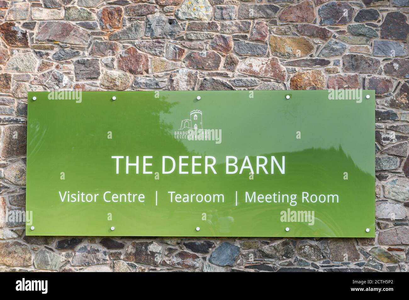 the deer barn sign bradgate park leicestershire Stock Photo