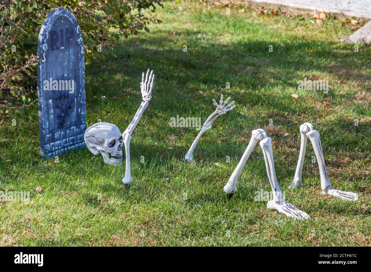 Halloween decorations at campsites in Prophetstown State Park living