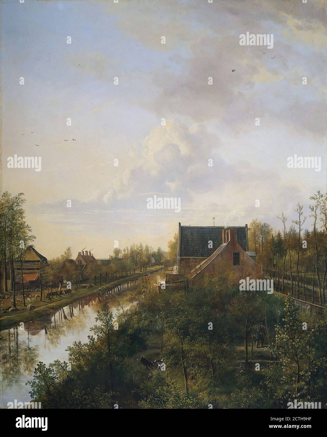 Os Pieter Gerardus Van - Watercourse near 's-Graveland 1818 - Dutch School - 19th  Century Stock Photo