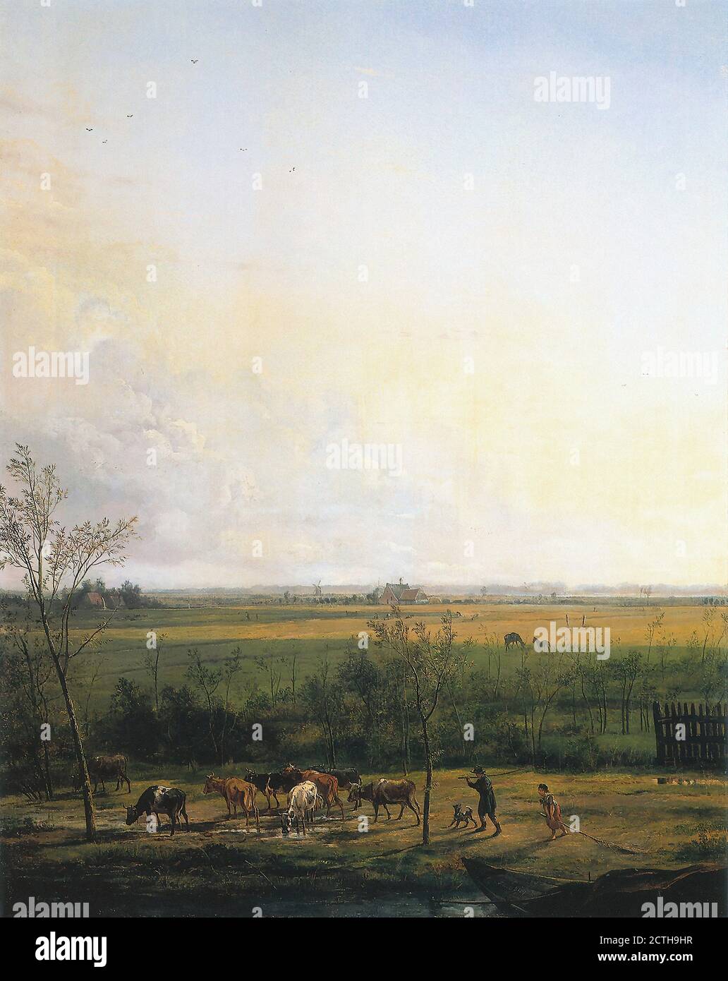 Os Pieter Gerardus Van - Vergezicht over De Weiden Bij 's-Graveland - Dutch School - 19th  Century Stock Photo