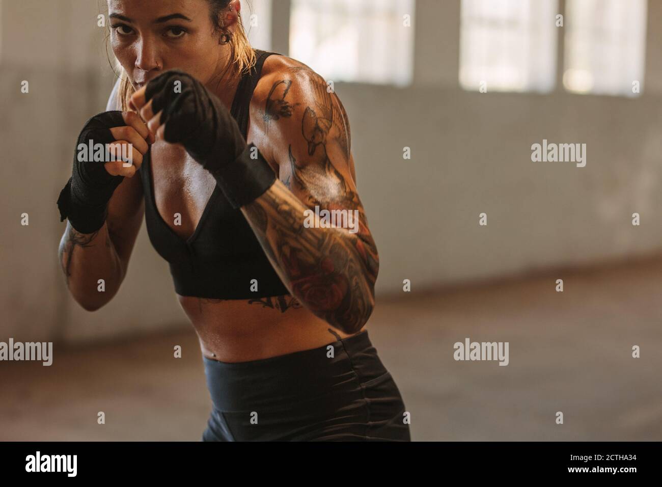 Shadow boxing woman hi-res stock photography and images - Alamy