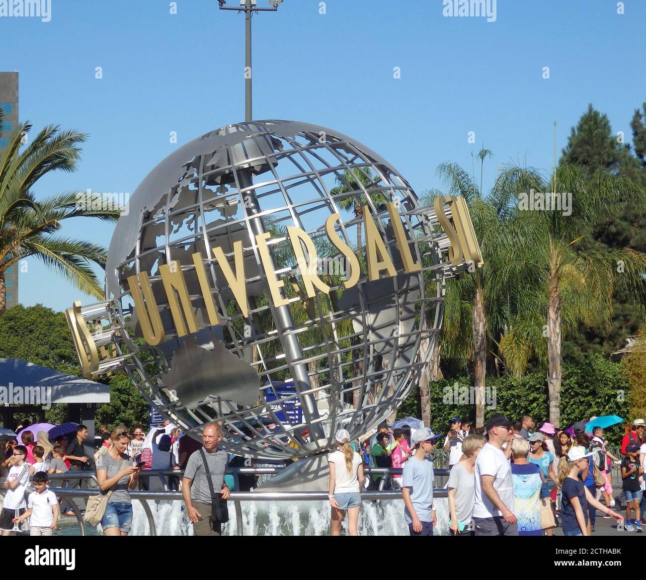 Universal Studios globe, Hollywood, California, United States Stock Photo