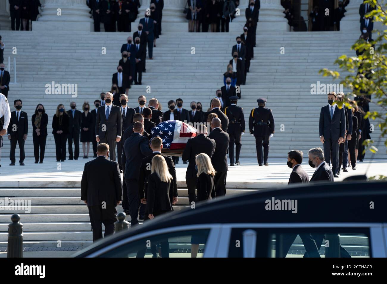 Washington, DC, USA. 23rd Sep, 2020. Pallbearers carry Ruth Bader