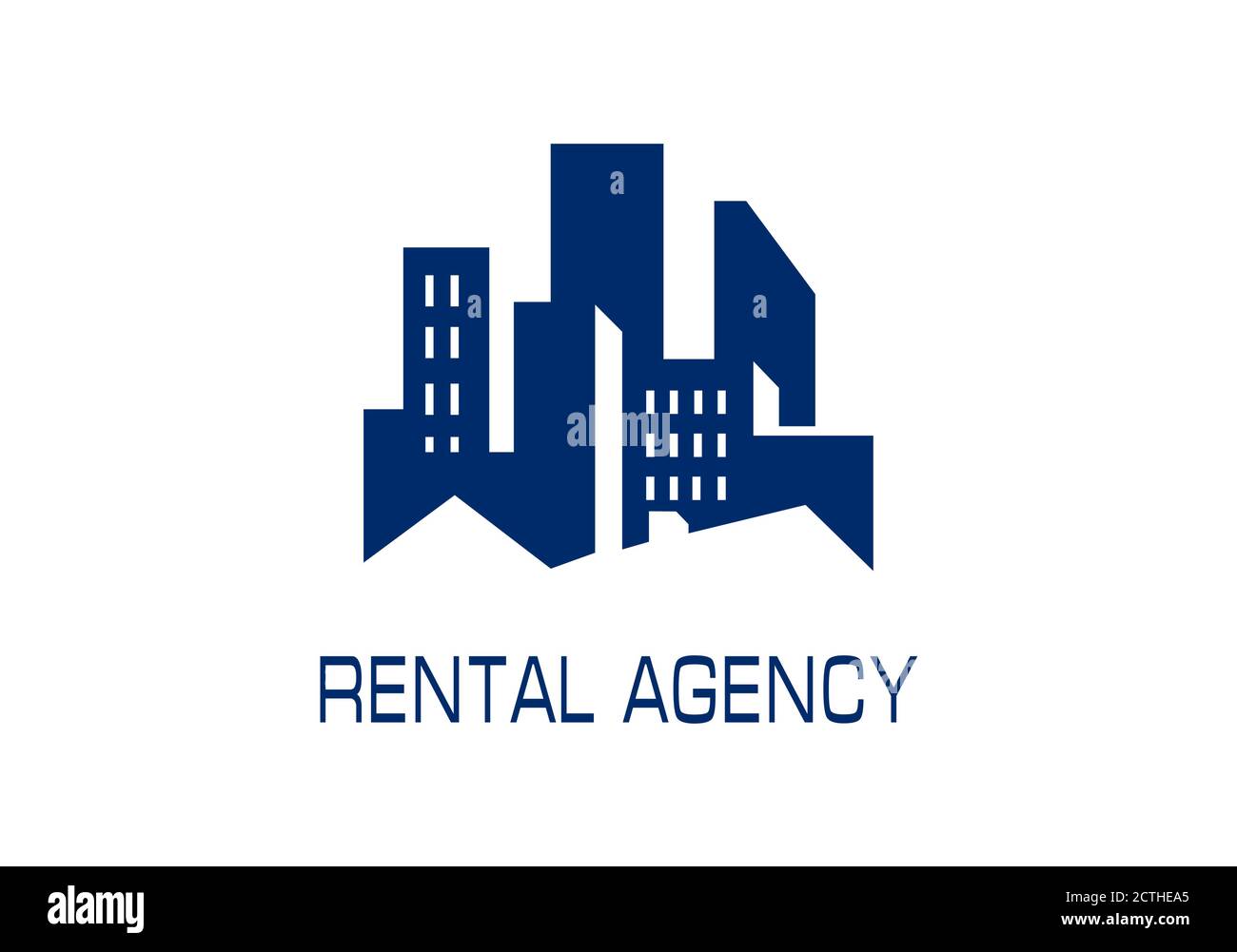 Real estate rental agency banner on white background Stock Vector