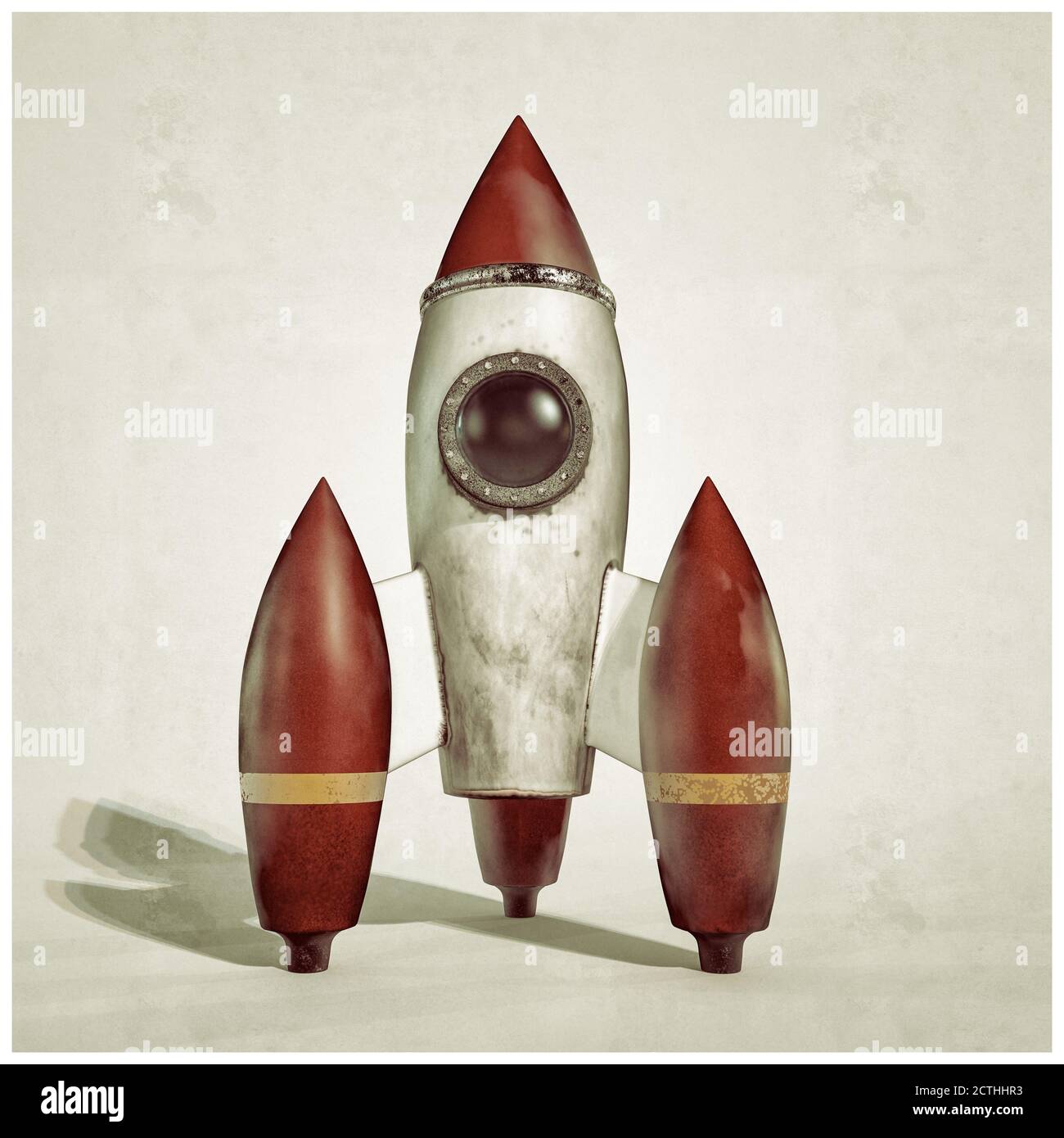 rocket isolated on white background 3d illustration Stock Photo - Alamy