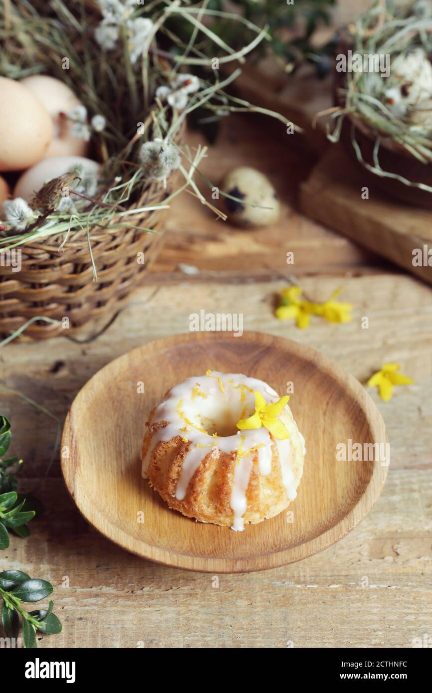 Rustic easter mini bundt cakes Stock Photo Alamy