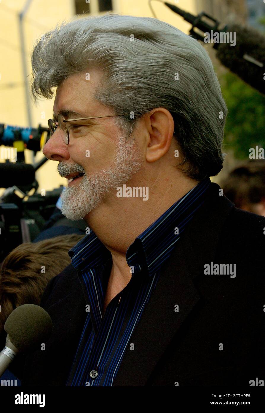 San Francisco, Calif. May 12. Star Wars creator George Lucas arrives at the benefit premiere of Star Wars, Episode III, Revenge of the Sith, at the Metreon in San Francisco. May 12, 2005. Credit: Stephen Dorian Miner/Mediapunch Stock Photo