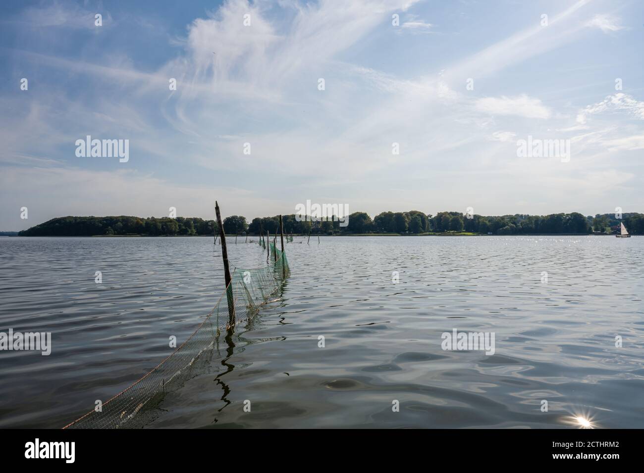 A beautiful scenery of a fishing net in a lake one of the latest days ...