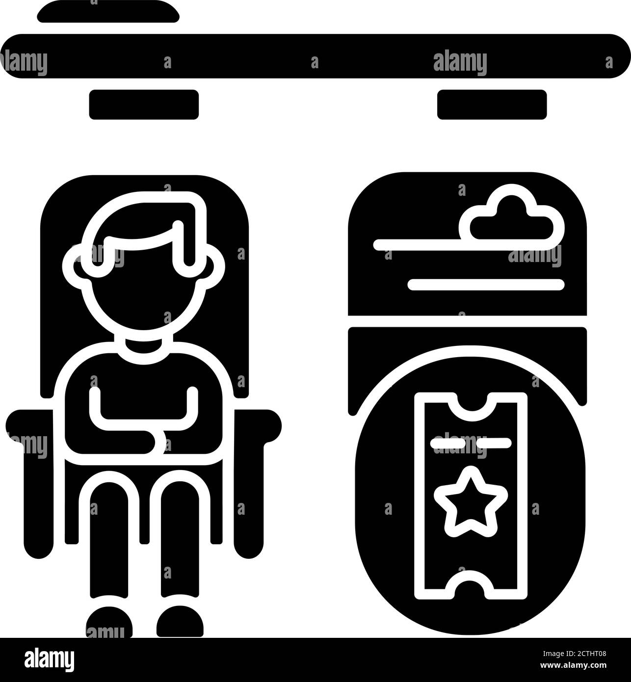 Private accommodations black glyph icon Stock Vector