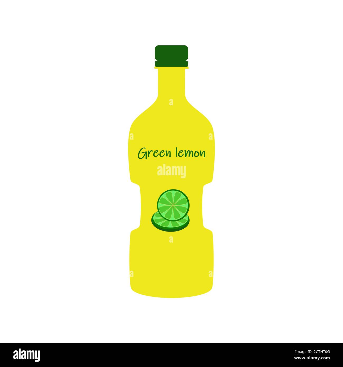 Plastic bottle of lemon juice on a white background Stock Vector Image